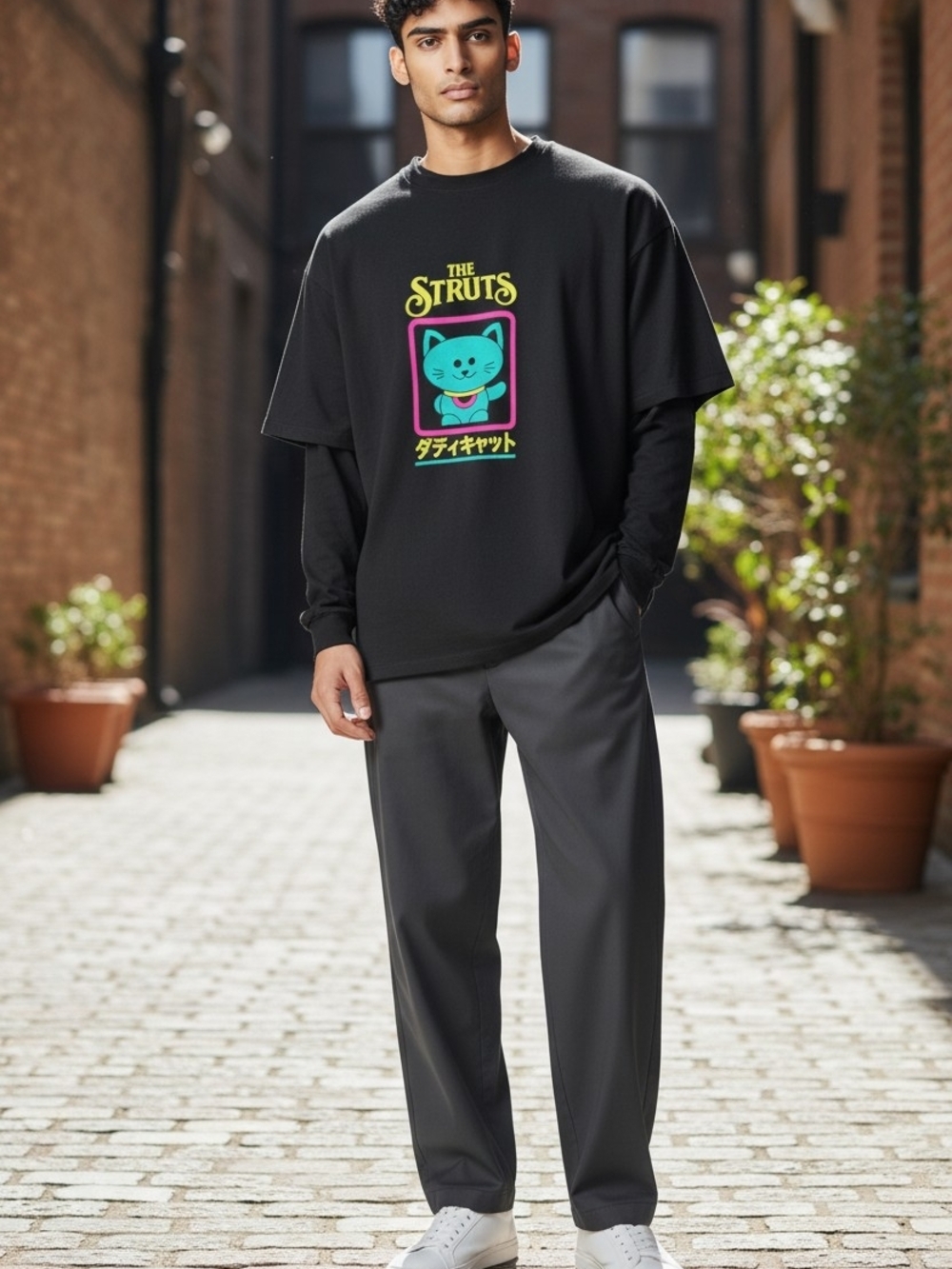 🐱✨ THE STRUTS GRAPHIC LONG SLEEVE STREETWEAR CONCERT UNISEX TEE ✨🐱🖤